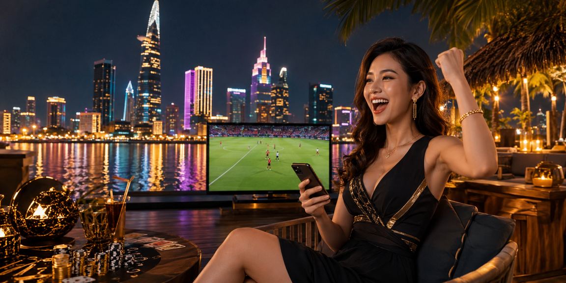 Ánh đèn neon rực rỡ bên bàn bài tại TP. Hồ Chí Minh, không khí đêm sôi động đặc trưng