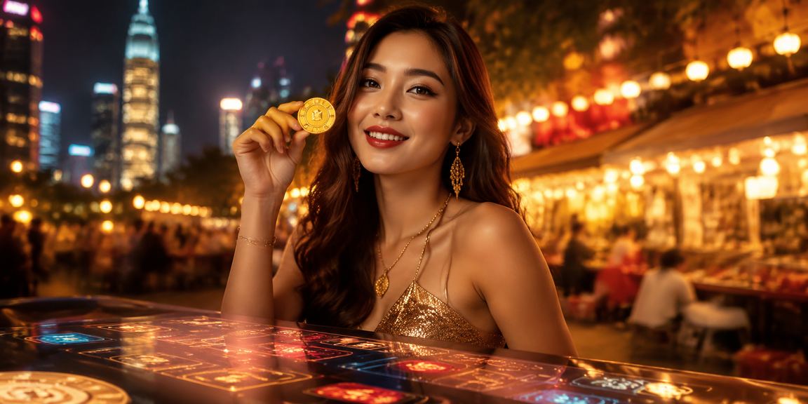 Khung cảnh cá cược casino sôi động tại Việt Nam, ánh đèn neon phản chiếu trên bàn bài